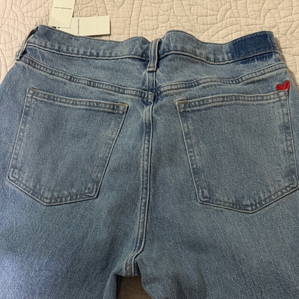 Abercrombie & Fitch Blue Jeans with Red Heart Accent - Picture 7 of 7